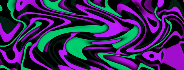 Wall Mural - Bright multicolor background. Blue red wavy pattern.	
