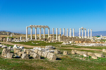 Scenic views from Laodikeia, which is one of the important archaeological remains for the region along with Hierapolis (Pamukkale) and Tripolis in Turkey