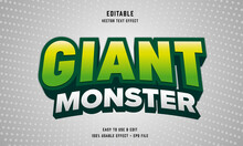Editable Giant Monster Vector Text Effect With Modern Style Design, Usable For Logo Or Company Campaign 