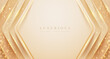 Abstract luxury geometric background with cream and gold color.