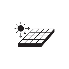 Poster - Solar Panel icon in black flat glyph, filled style isolated on white background