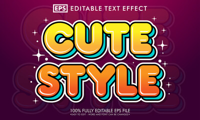 Wall Mural - Cute style editable text effect