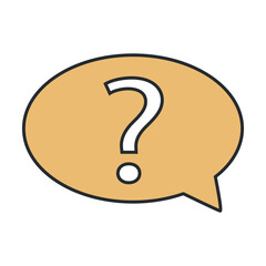Poster - ask icon from e learning and education collection. Thin outline ask, faq, question detailed offset lineal color icon isolated on white background. Line vector ask sign, symbol for web and mobile