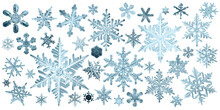 Snowflakes Isolate White Background, Abstract Winter Background Snowflake Ornament, Crystal Christmas Decoration Design