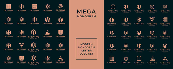 Wall Mural - Mega logo monogram, abstract initial, alphabet, and letter logo collection