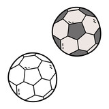 Fototapeta  - Vector illustration coloring page of doodle football ball for children and scrap book