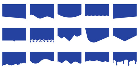 curve lines, drops, wave collection of abstract design element for top, bottom page web site. templa