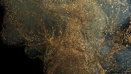 Wall Mural - Golden glitter explosion background