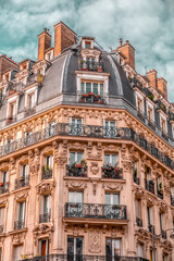 Wall Mural - Detail from typical French architecture in Paris