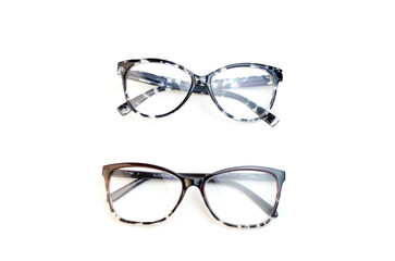 Poster - eyeglasses on a white background with a black rim