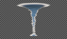 Vector Illustration Of A Tornado Or Tornado On A Transparent Background. Element For Your Design.