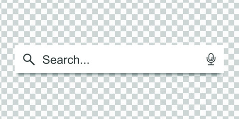 Poster - Search here. Search bar for ui. Search bar vector icon in flat design, isolated on transparent background. Vector illustration