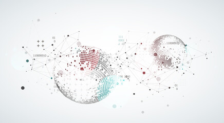 Abstract technology sphere background. Global network concept.