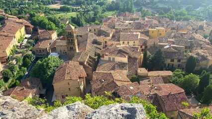 Wall Mural - Village of Moustiers-Sainte-Marie on a summer day in Provence, France