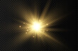 © ANATOLII - Glow bright light star, yellow sun rays, sunshine.