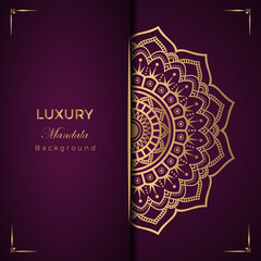 luxury ornamental mandala design background in gold color