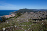 Fototapeta  - Celtic fort of Mount Santa Tecla and the city of A Guarda in the background