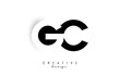 GC letters Logo with negative space design. Letter with geometric typography.