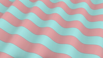 Poster - 3d rendering of an abstract wavy background. the blue and pink wavy lines are parallel to each other