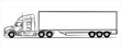 © Art_freeman - America semi trailer truck abstract silhouette on white background.  A hand drawn line art of a trailer truck car. Vector illustration view from side.