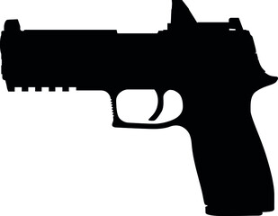 P320 RXP Full-Size 9 mm handgun, pistols for police and army, special forces. Realistic silhouette