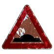 © Vlad - Old grunge EU road sign Warning sign - Uneven roadway variant