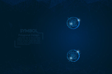 Wall Mural - abstract isolated blue image of a colon sign. polygonal illustration looks like stars in the blask n