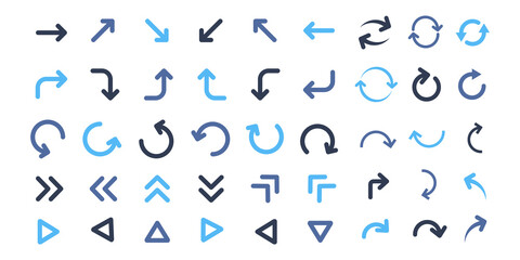 Poster - arrow icon set collections. refresh, reload, undo, recycle, next, forward media ui icons