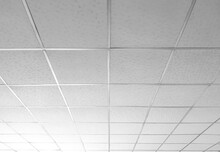 Background And Texture Of White T Bar Ceiling Tiles With Nice Light Gradation In Low Angle And Perspective View