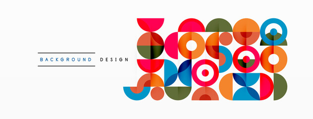 Aufkleber - Colorful circle abstract background. Template for wallpaper, banner, presentation, background