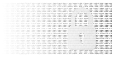 Aufkleber - Digital security concept by binary code drawing a padlock on white background.
