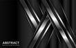 Abstract Black Gradient Background Combined with Futuristic Silver Lines.