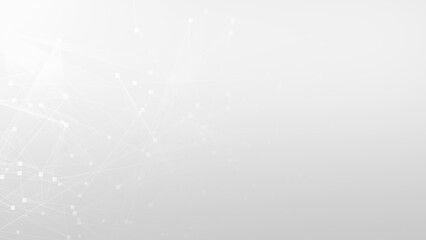 Wall Mural - Abstract white gray polygon tech network with connect technology background. Abstract dots and lines texture background. 3d rendering.
