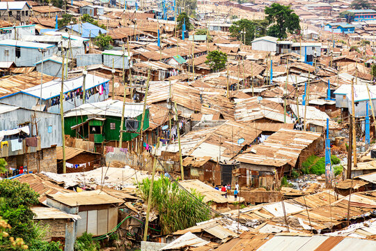 Wall Mural -  - Kibera slum in Nairobi. Kibera is the biggest slum in Africa. Slums in Nairobi, Kenya.