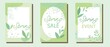 Set of Spring decorative vector template. Spring sale, event promotion cover frame collection. Vector illustration.