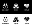 Connect Grow And Serve Symbol