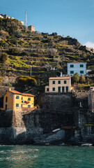 Sticker - A beautiful view of Cinque seaside village in Riviera coastline of Italy