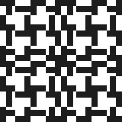 Poster - Black rectangles pattern. Vector seamless pattern.