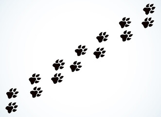 Wall Mural - Cats foot print. Vector drawing