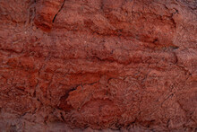 Red Rocks Layers In The Desert. View Of Red Desert Rocks In Timna Natural Park In Negev, Eilat, Israel
