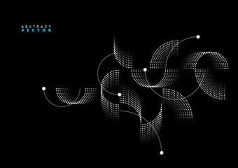 Abstract Geometric Vector Illustration of Wavy Dots.