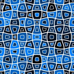 Wall Mural - Checkered background with deformed squares. Abstract banner with distortion