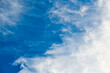 Cirrus clouds on blue sky, copy space, beautiful cirrus white clouds on blue day sky for background