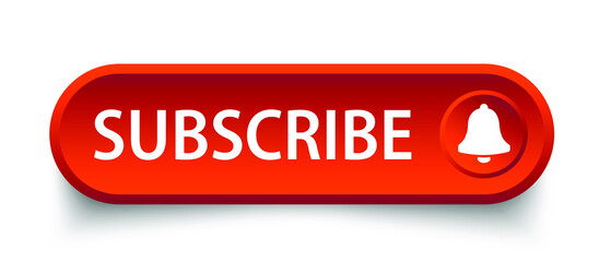 Poster - Subscribe button with bell icon. Vector design.