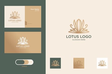Wall Mural - lotus flower line art logo design