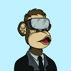 hand drawn monkey ape punk with jas clotes vr box