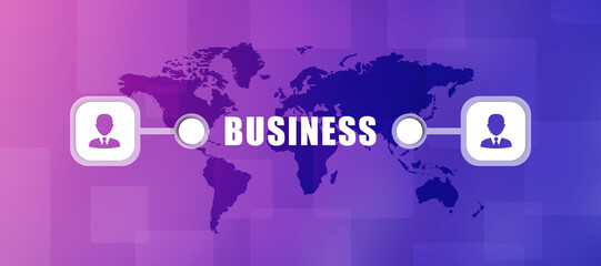Poster - 2D Digital Abstract Business Networking background
