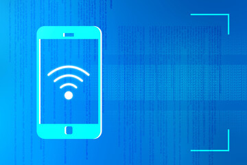 Poster - 3d rendering Transmitter mobile with wifi 
