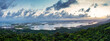 Panoramic aerial view of mangrove forests at sunset in Morrocoy National Park , Venezuela.