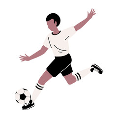 Poster - soccer player kicks the ball